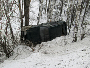 В результате аварии под Саяногорском две машины слетели в кювет