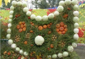 На хакасском празднике урожая в Абакане выставили композиции из плодов и цветов